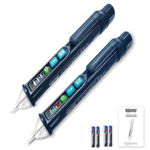 2PCS LETONNEY Non Contact Voltage Tester, Circuit Tester Dual Range Voltage Sniffer AC 12V-1000V/48V-1000V