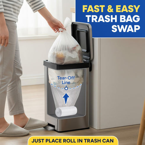 7-10 6 24" 23" 1000/Case PLASTIC PRINCE Gallon Trash Can Liners Mic High-Density Clear Garbage Bags Clear x Office