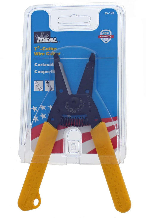 IDEAL Electrical 45-123 T-Cutter Wire Cutter, Spring Loaded Steel Pliers