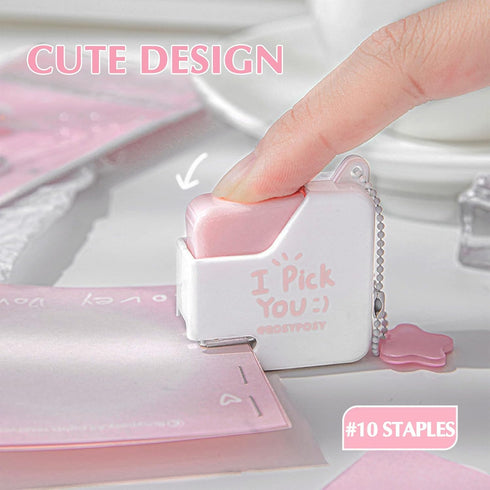 Super Mini Stapler with Staples, Adorable Cube Shaped Desk Stapler for Office, School, Gift - Orange