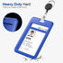 JINEASY 2 Pack Royal Blue Hard Plastic Vertical ID Badge Holder for Lanyard