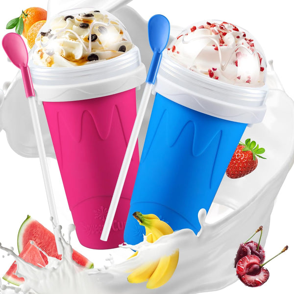 2 Pack Slushy Cup, Slushie Maker Cups, Magic Quick Frozen Squeeze Cups