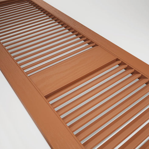 Builders Edge 14.5 36 471 in. W x in. H , Standard Cathedral Top Center Mullion, Open Louver Shutters, Includes