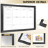 White Board Weekly Calendar - Dry Erase Planner for Wall, 16"X12", Black Solid Wood Frame, Magnetic Whiteboard