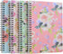 Yansanido Spiral Notebook, 4 Pcs A5 Thick Flower Design, Hardcover, 8mm Ruled, 80 Sheets - 160 Pages for Study
