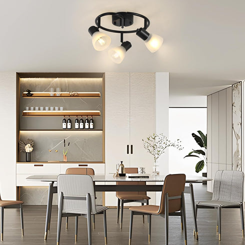 3-Light KEESFU Kitchen Flush Mount Ceiling LightModern Round Track Lighting FixturesDirectional Ceiling Spot Light