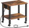 HOOBRO 2-Tier Printer Stand with Charging Station, Under Desk Printer Table, Printer Cart