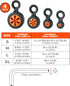 Hand Tool Attachment Slips, Easy Slide On Design, Connects to Tool Lanyards, Variety Pack, 4-Pack