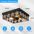 Glintawn 12.6 Inch 3-Light (1 Pack) Flush Mount Ceiling Light Fixtures, Black Ceiling Mount for Industrial, Acrylic