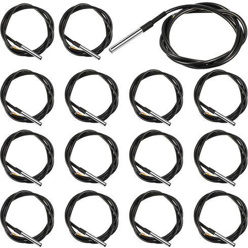 Weewooday DS18B20 1m/3.2Ft Digital Temperature Thermal Cable Waterproof Probe Sensor -55°C to +125°C, Compatible with