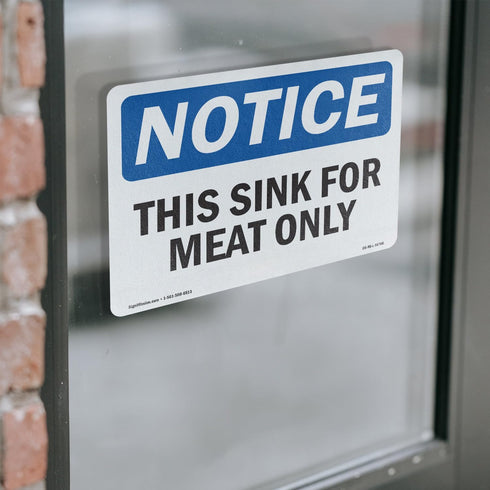 5 Inch 3.5 Inch 10 Pack This Sink For Meat Only OSHA Notice Vinyl Decal Label x