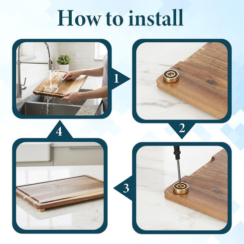 Exclaith 8 1.18 0.39 Inch Pcs Cutting Board Feet with Non Slip Pads x Gold Non Slip Furniture Pads With Stainless