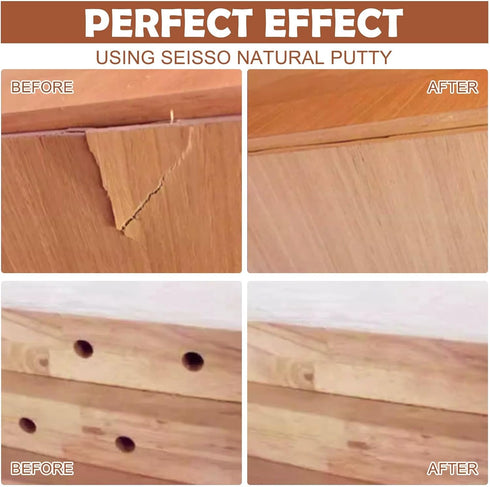 SEISSO Wood Filler, Walnut Wood Putty for Trim, Wood Filler Paintable, Stainable, Water-Based Wood Putty Filler