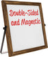Excello Global Products Rustic Double Sided Whiteboard, 11" x 11", Reversible, Magnetic, Portable Easel Board