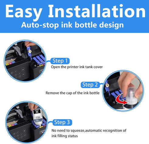 LCL T532 532 Black Ink Refill Bottles Replacement for EcoTank ET-M1100 ET-M1120 (2-Pack)