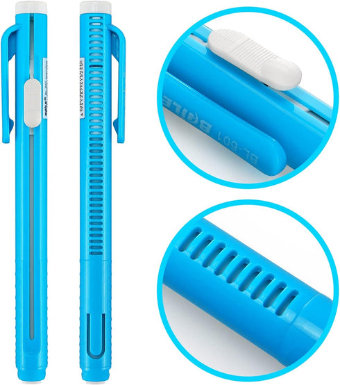 Retractable Mechanical Eraser Pen - Assorted Color Pen-Style Erasers, 5 Pack