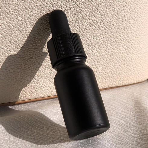 10ml 1/3 oz Container(Pack 12) Black Coated Glass Bottle with Glass Eye Dropper, Capacity,UV Safe Bottles for Essential