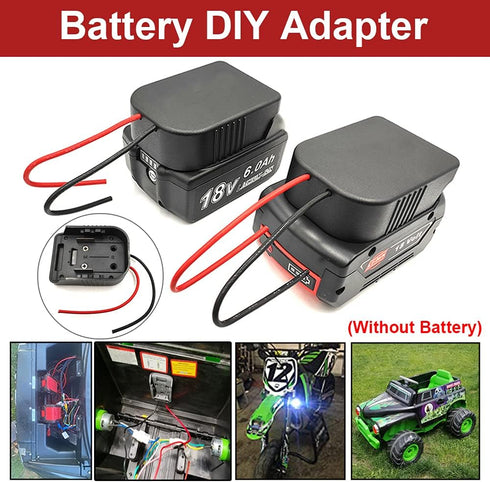 Power Wheels Adapter for Bosch/Makita 18V 14.4V Battery Power Mount Connector with 12 AWG Wires