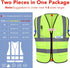 XPCARE 2-Pack Reflective Safety Vest For Women Men - High Visibility Security Vest- Pockets and Zipper Front - Neon Green Color