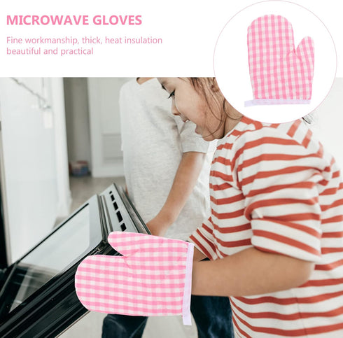 2Pcs Angoily Oven Mitts, Oven Gloves Kitchen Mitts Microwave Gloves for Baking Cooking Fireplace Grill BBQ Resistant