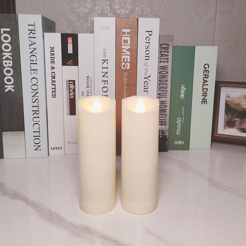 iZAN 2 Pack Flameless Battery Operated LED Pillar Candles with Remote, Waterproof Flickering Lights for Home Decor