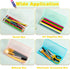 Fainne 36 Pieces Frosted Plastic Pencil Box, Bulk Plastic Pencil Case with Lid and Snap Closure for Office Supplies