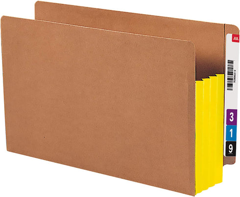 Smead End Tab Pocket, Reinforced Straight-Cut Tab, 3-1/2" Expansion, Extra Wide Legal Size