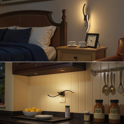 Dimmable 1W 3000K Briignite Night Lights Plug into Wall, Wall Sconce Night Light with Dusk to Dawn Sensor, Night Light