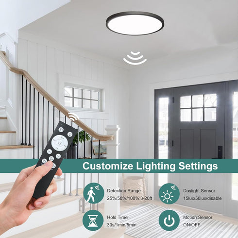 ZSYUBO 12 Inch Closet 3000k/4000k/6000k Motion Sensor Ceiling Light Indoor Wired, Motion Activated Flush Mount Light
