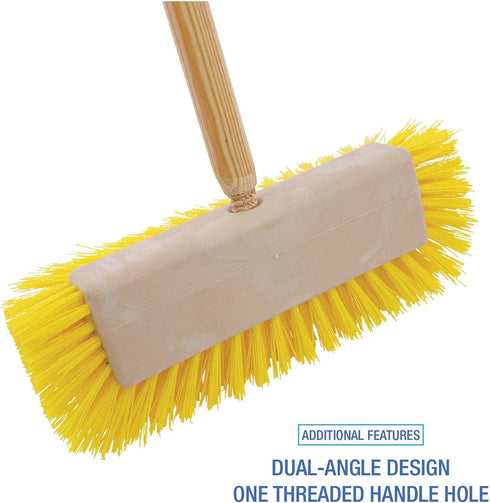 BWK3410 10 Boardwalk in. Brush Yellow Polypropylene Bristles Dual-Surface Scrub Brush