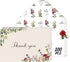 Poatel Thank You Cards with Envelopes, 100 Pack 4x6 Inch Vintage Flower Blank