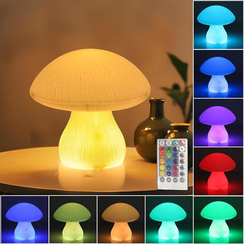 Vigdur Mushroom Lamp Small Lamp, 16 Colors Changing Mushroom Night Light Battery