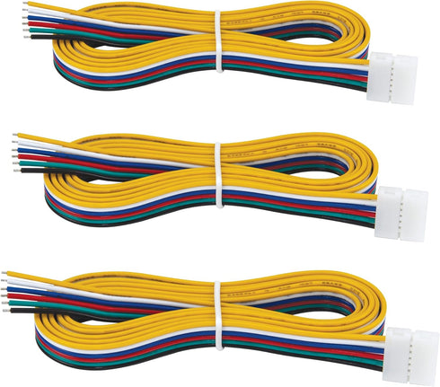 Armacost Lighting 6 Pin RGB+WW LED Strip Light Connector, 48 in Tape to Wire, 3-Pack 760890