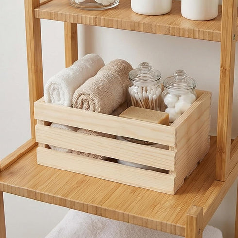Vmohuyktx Rural Styles Pine Wood Miniature Box Decorative Storage Nesting Crates for Small Items Doll House Scene