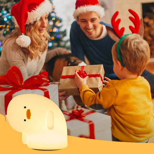 Attivolife Duck Night Light, Silicone Why Duck Lamp, Dimmable Rechargeable Nursery Bedside Lamp, Creative Gift Idea