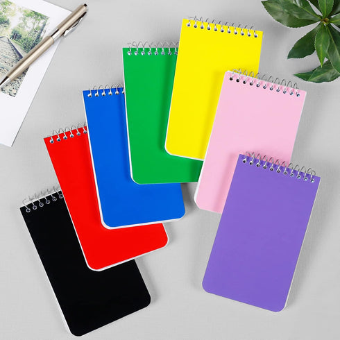 Small Pocket Notebooks, 3x5 Spiral Notepads, 75 Sheets Lined College Ruled Paper, 14 Pack in 7 Colors for Office School