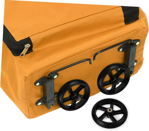 2pcs PRETYZOOM Folding Cart Wheel Laundry Rolling Cart Wheels Replacement Shopping Stair Climbing Design
