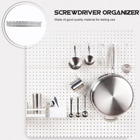 370mm Homoyoyo Perforated Wall Hook Pegboard Rack Screwdriver Organizer Tool Holder Hand Tool Rack Garage Workbench