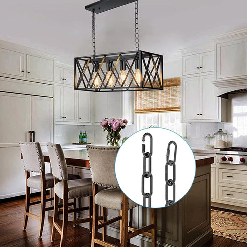 6 2 Pack garini Feet Industrial Black Light Fixture Chain, Adjustable Metal Pendant Chandelier Chain Extension