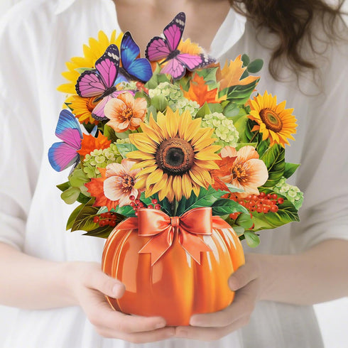 velovibe 3D Pop Up Card, 12 Inch 1:1 Flower Bouquet Card, 10 Diy