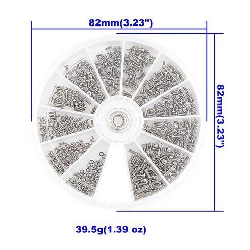 12 Kinds Small Screws Assortment Kit - M1, M1.2, M1.4, M1.6