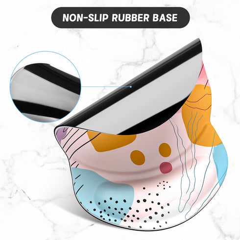 ITNRSIIET Ergonomic Mouse Pad with Gel Wrist Support, Small Wrist Rest, Non-Slip PU Base, 8.7 x 7.2 inches, Art Style