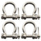 M8 Bow Shackle Anchor Shackle - Stainless Steel 304 D Ring Shackle with Cotter Pin for Material Handling (Pack of 4)