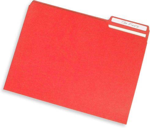 Blue Summit Supplies 200 Red File Folders, Letter Size, 1/3 Cut Tab for Easy File Storage