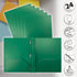 Better Office Products Green Plastic 2 Pocket Folders with Prongs, Heavyweight, Letter Size, 24 Pack