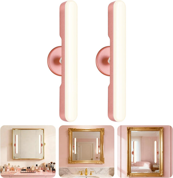 Set of 2 Wireless Vanity Makeup Lights for Mirror, Rechargeable LED Stick