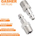 GASHER 1/4-Inch NPT Male Industrial Air Plug, 1/4-Inch High Flow Pneumatic Plugs 300PSI (20-Pack)