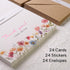Liheheca Pack 24, Set 4x6 Inch Floral Thank You Cards with Kraft Envelopes and Wax Seal Stickers, Bulk of Flower