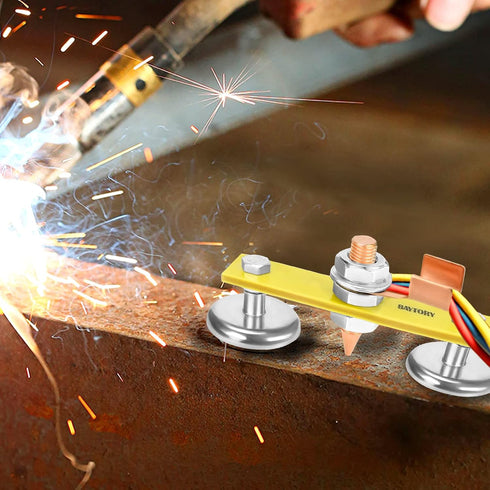 BAYTORY Upgrade Magnetic Welding Support Ground Clamp Tools, Strong Magnetism, Large Suction, Copper Tail