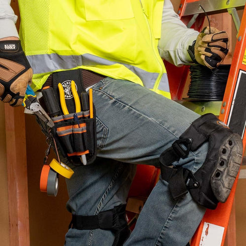 Klein Tools 5240 Tradesman Pro Tool Pouch with 9 Pockets and Tape Thong, Great Electrician Holster
